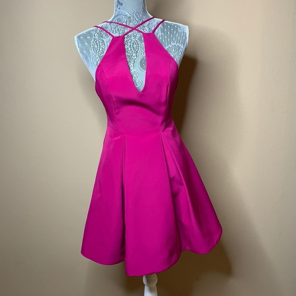 Strapy TopShop Fuchsia Mini Dress - Picture 1 of 9